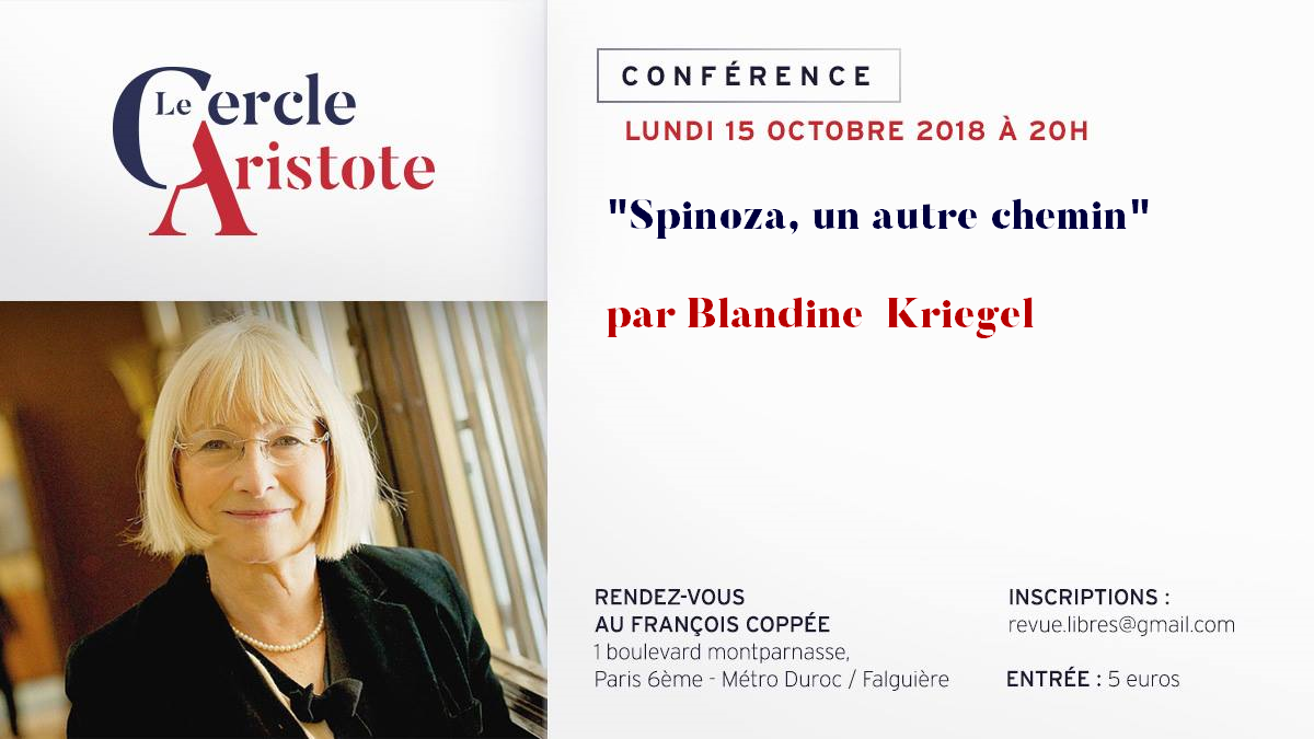 Conférence exceptionnelle de Blandine Kriegel sur Spinoza
