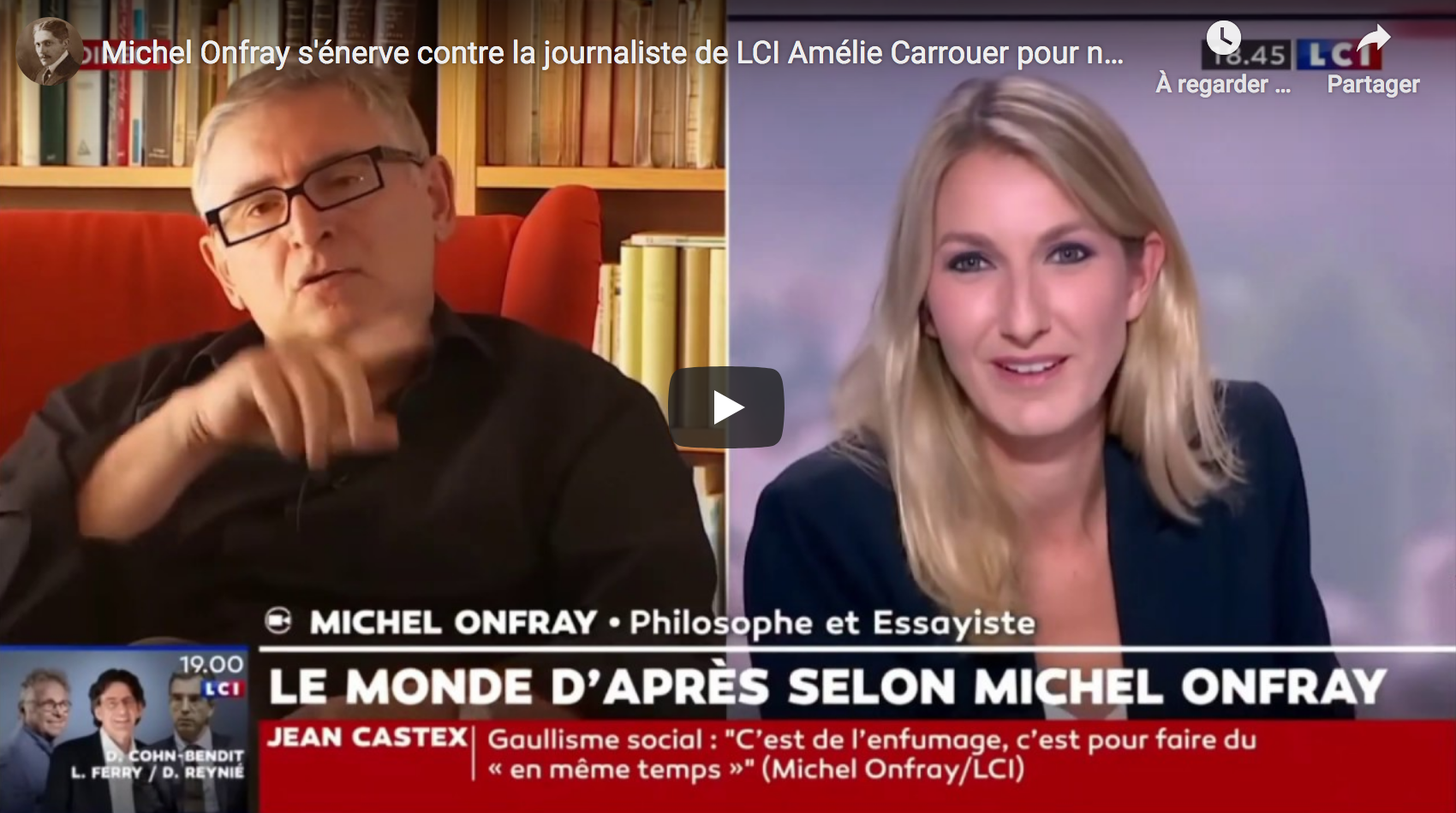 Michel Onfray s’énerve contre la journaliste de LCI Amélie Carrouer pour ne pas avoir lu son livre (VIDÉO)