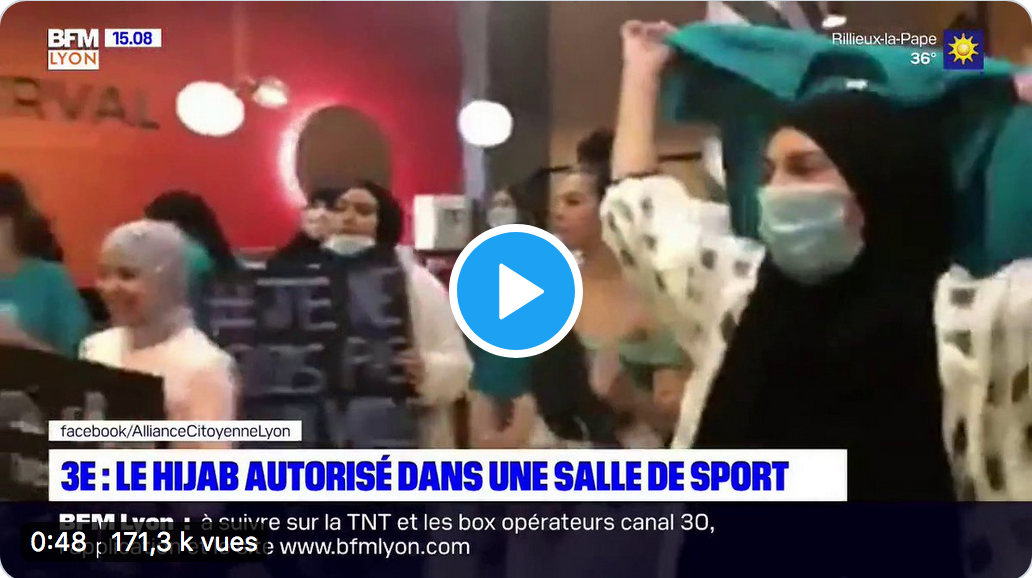 Sous la pression des islamistes, une salle de sport lyonnaise autorise le “hijab de sport” (VIDÉO)