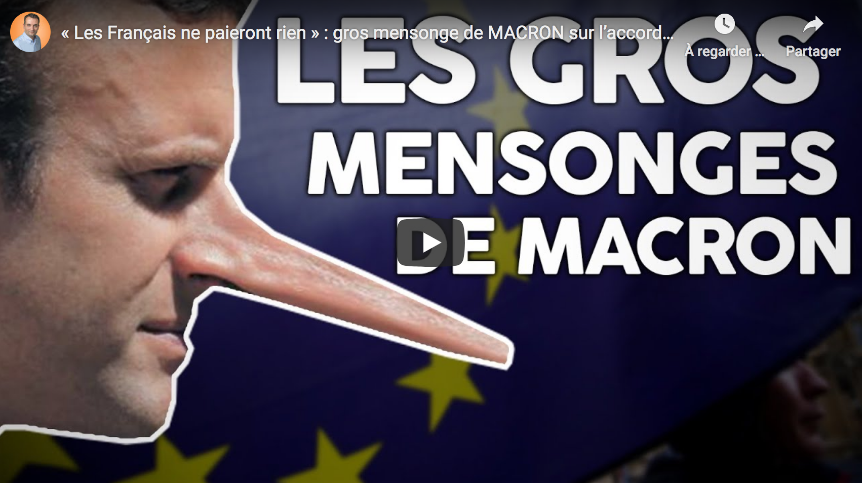 « Les Français ne paieront rien » : gros mensonge d’Emmanuel Macron sur l’accord européen (Florian Philippot)