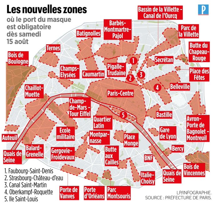 Paris : muselière obligatoire dans toujours plus de quartiers