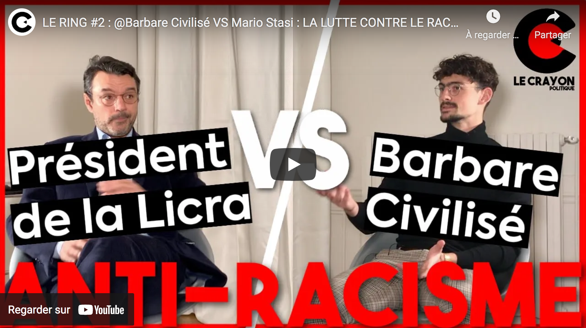 Racisme, antiracisme : Barbare Civilisé​ VS Mario Stasi (DÉBAT)