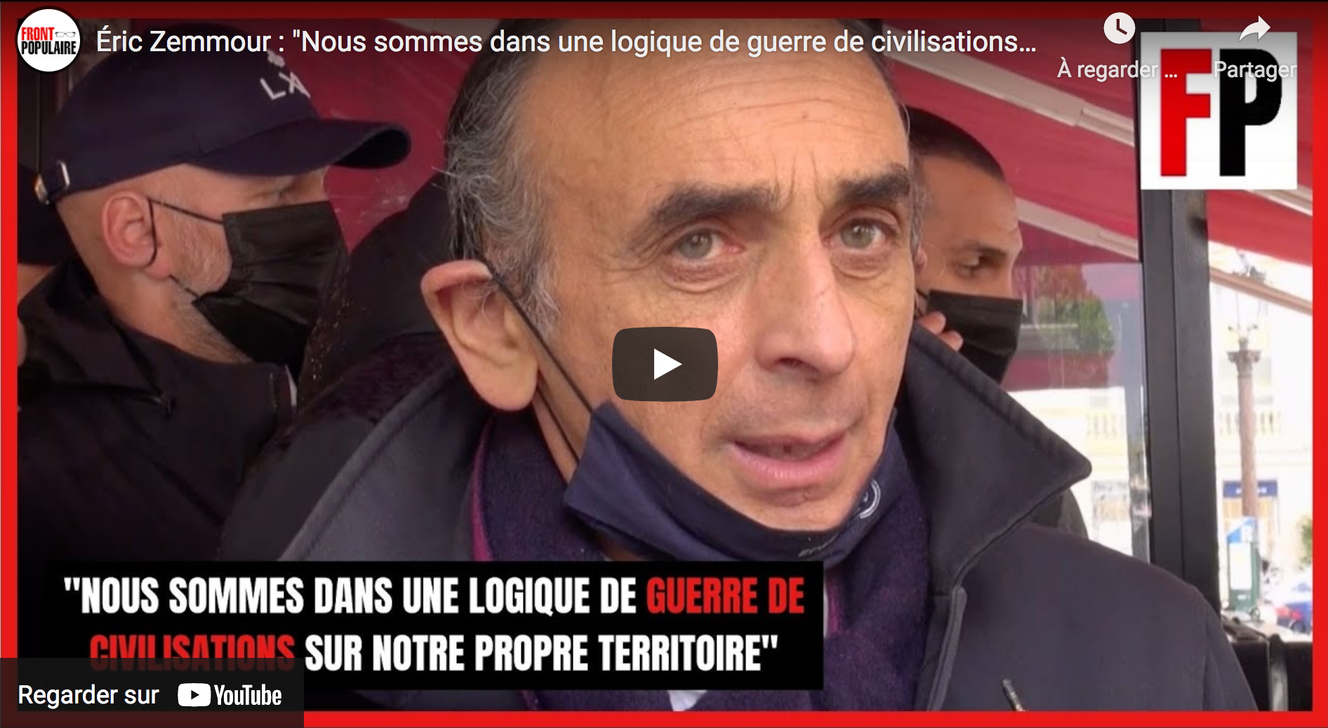 Éric Zemmour à la manifestation des policiers : “Nous sommes dans une logique de guerre de civilisations sur notre propre territoire” (VIDÉO)