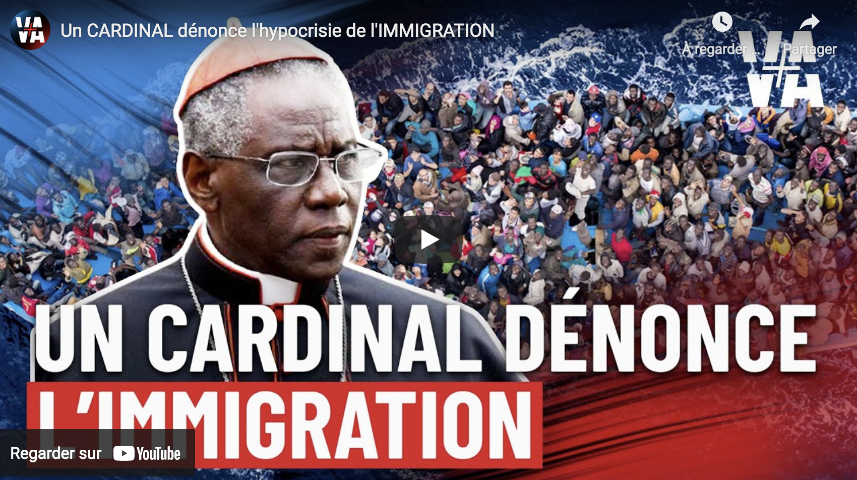 Le Cardinal Sarah dénonce le scandale de l’immigration (VIDÉO)
