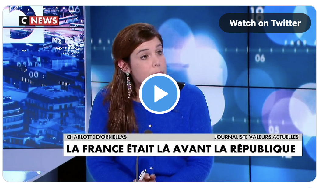 Charlotte d’Ornellas : “On ne parle pas le républicain, on parle le français. Notre gastronomie est française, elle n’est pas qualifiée de républicaine dans le monde”