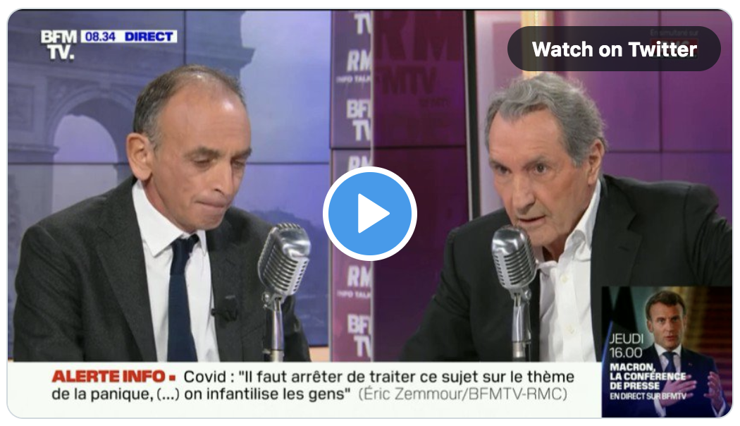 Éric Zemmour face à Jean-Jacques Bourdin : “Pourquoi les médias ne disent pas que j’ai été agressé ?” (VIDÉO)