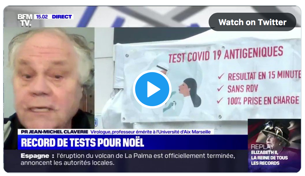 Le virologue Jean-Michel Claverie sur BFM TV : Face au variant Omicron, « le vaccin n’est plus un arme », “il ne marche pas” (VIDÉO)