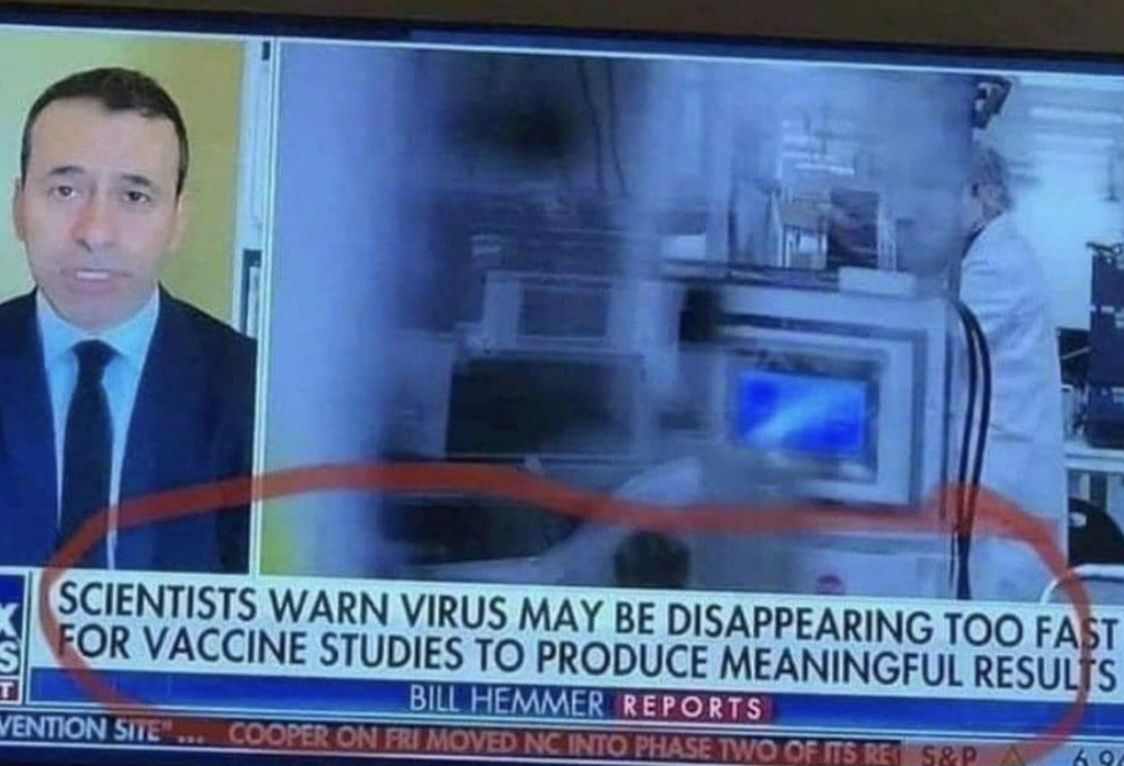 Vu sur Fox News : “Les scientifiques disent que le virus est en train de disparaître trop rapidement pour obtenir des résultats sur l’efficacité des vaccins”