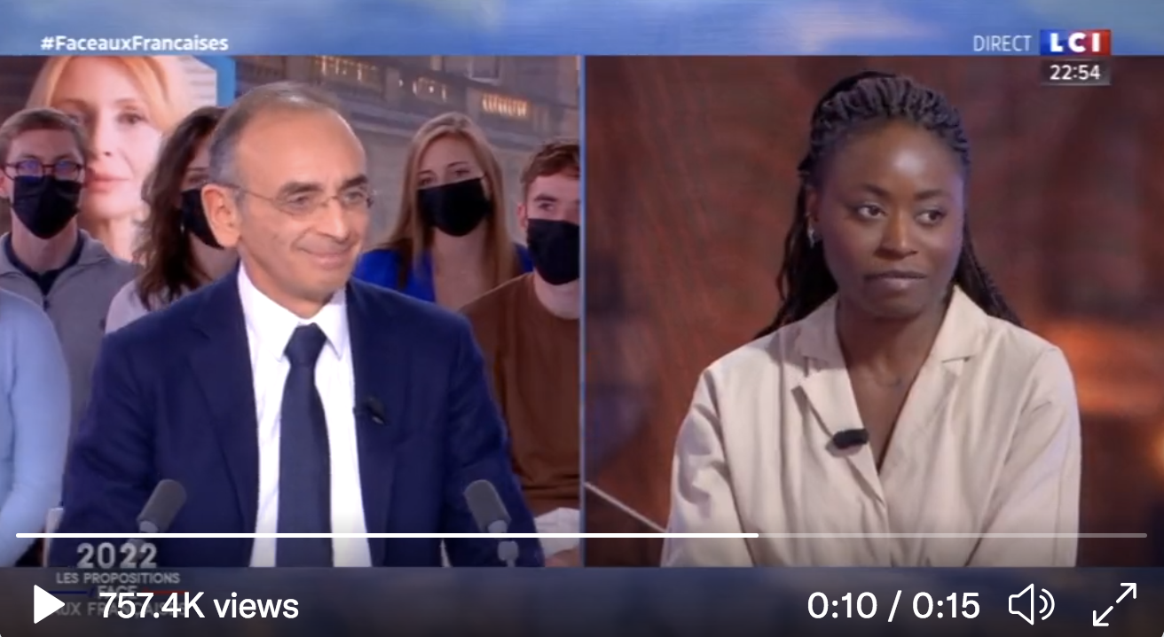 Éric Zemmour explique à une femme africaine que nous n’avons pas besoin d’elle en France et que nous ne voulons pas d’elle chez nous (VIDÉO)