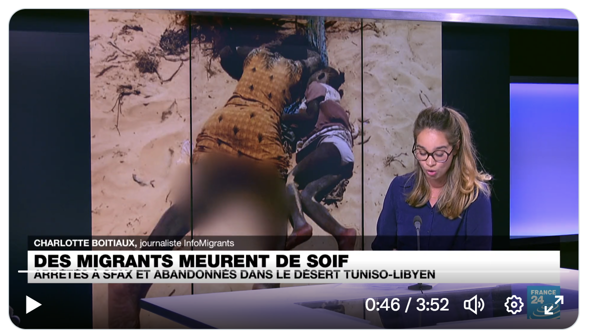 Récupération et diffusion d’images violentes par France 24 qui diffuse la photo du cadavre d’une femme migrante et de son enfant pour culpabiliser les Français (VIDÉO)
