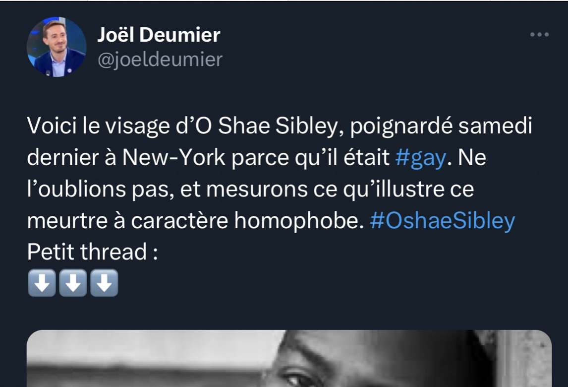Meurtre d’un homosexuel : Joël Deumier (SOS Homophobie) accuse tranquillement les chrétiens alors que le meurtrier est… musulman